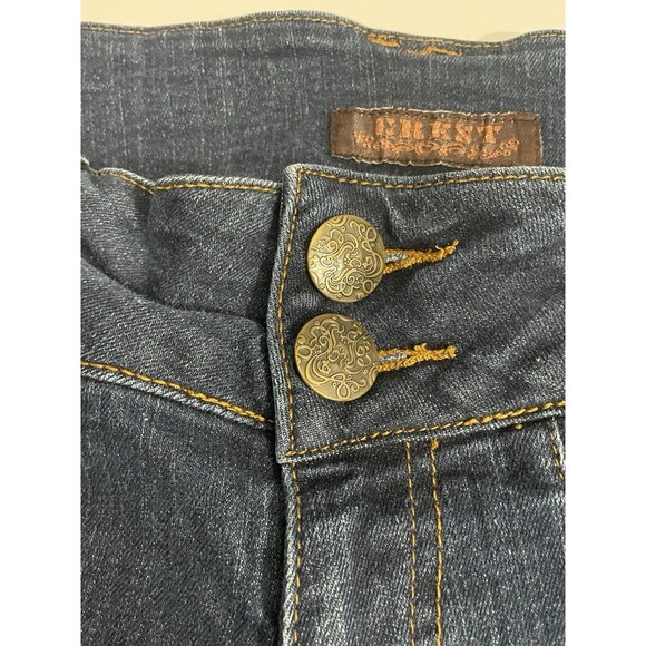Crest Jeans Women’s Capri Pants Dark Wash Stretch Denim Size 14 Mid Rise - Picture 10 of 15